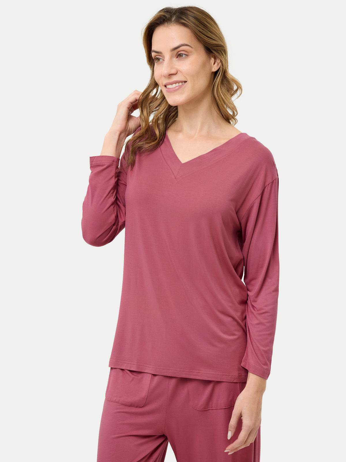 #color_rose wine / Barbara is 5′7″ wearing a size S