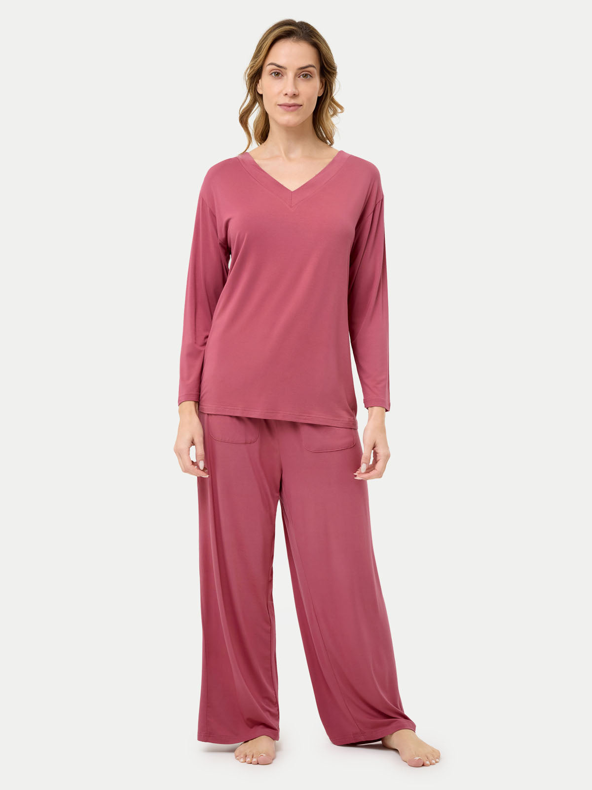 #color_rose wine / Barbara is 5′7″ wearing a size S