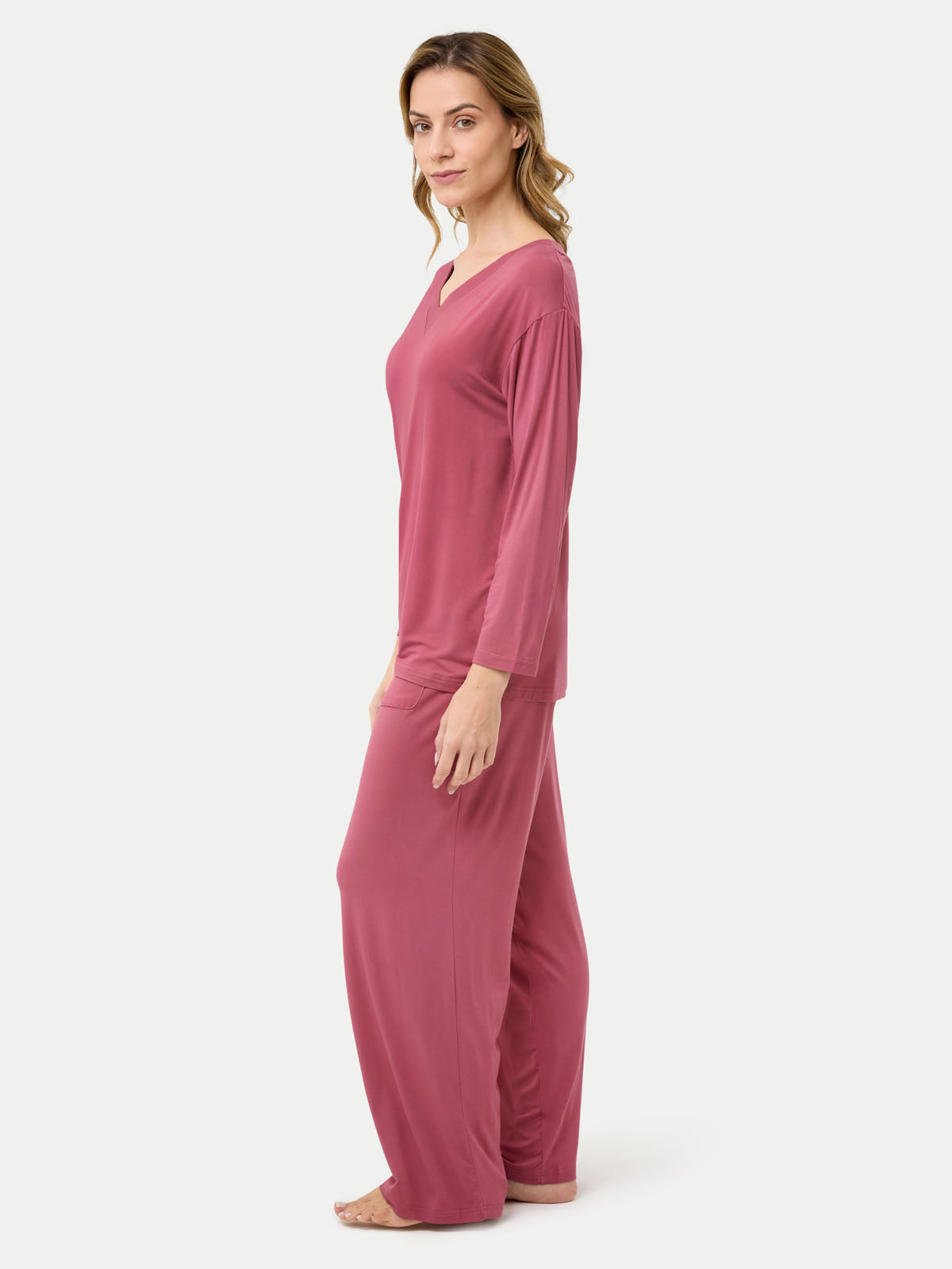 #color_rose wine / Barbara is 5′7″ wearing a size S
