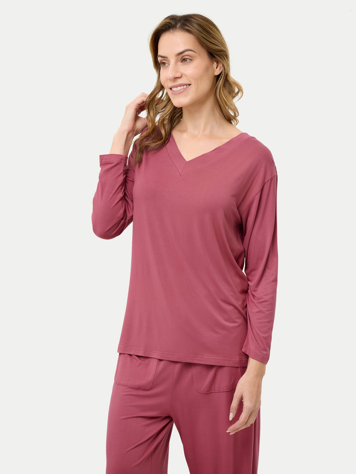 #color_rose wine / Barbara is 5′7″ wearing a size S