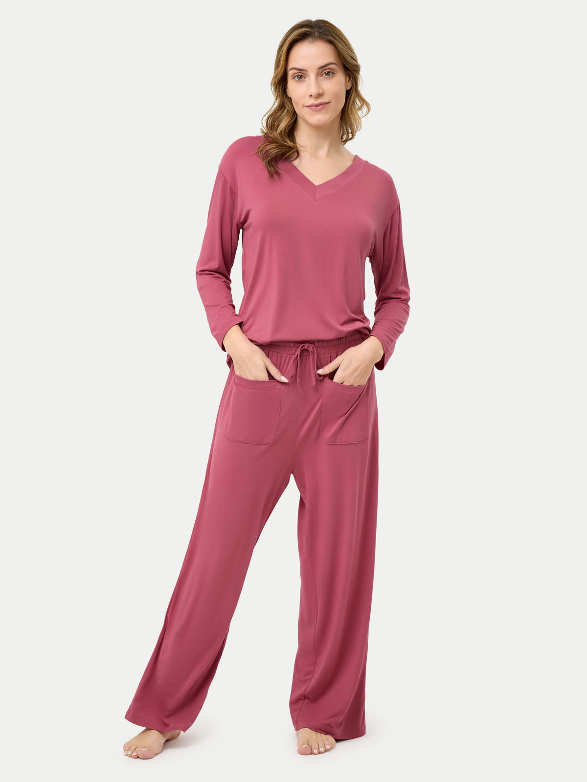 #color_rose wine / Barbara is 5′7″ wearing a size S