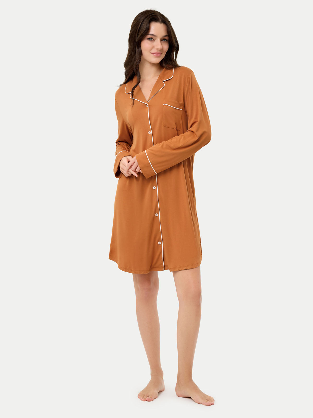 #color_amber brown / Anna is 5′9″ wearing a size S