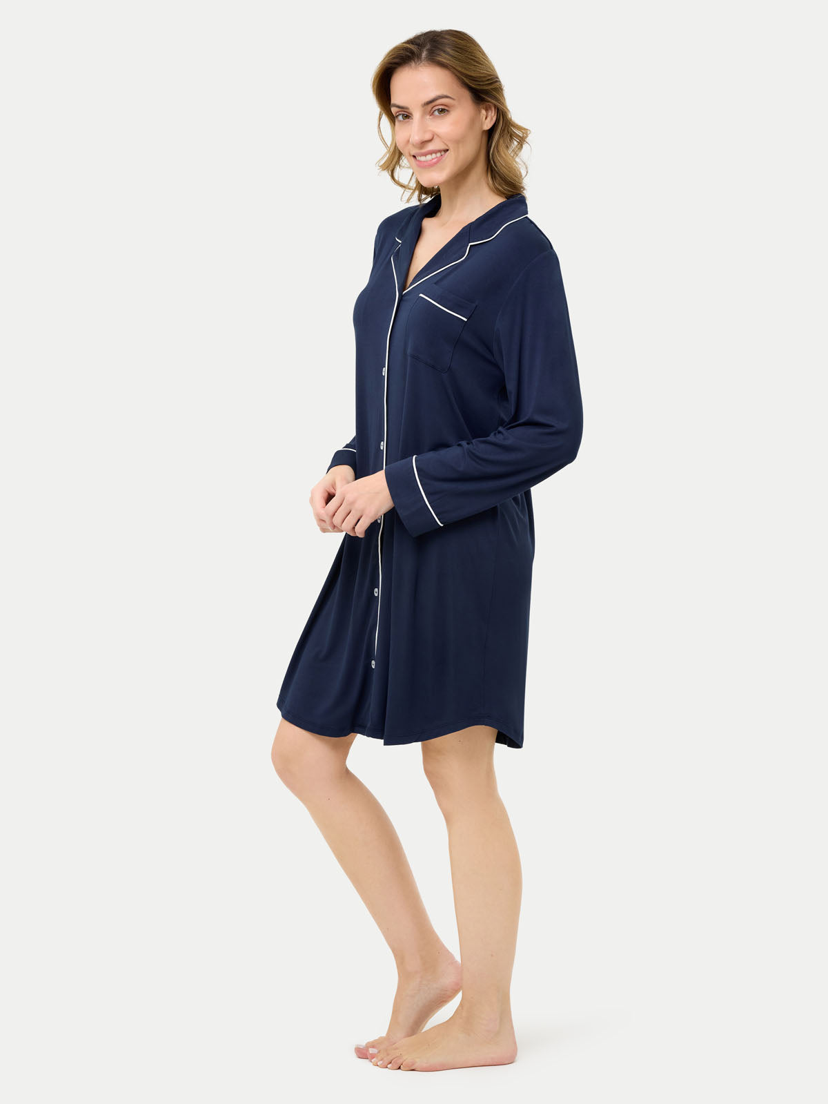 #color_navy / Barbara is 5′7″ wearing a size S