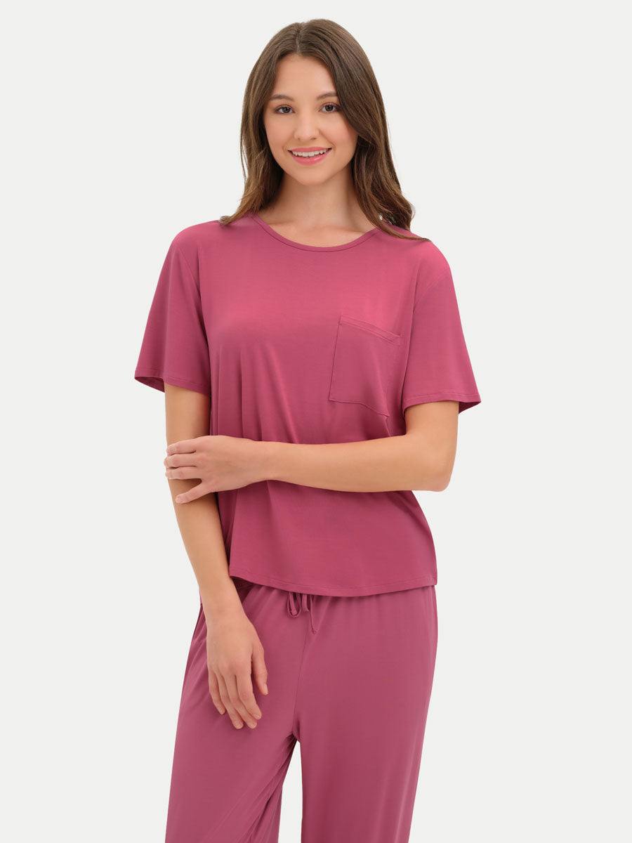 #color_rose wine / Crystiana is 5′11″ wearing a size S