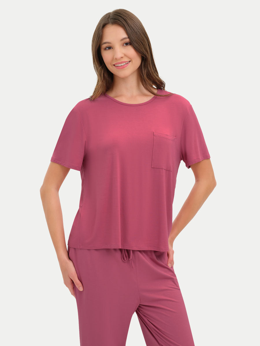 #color_rose wine / Crystiana is 5′11″ wearing a size S