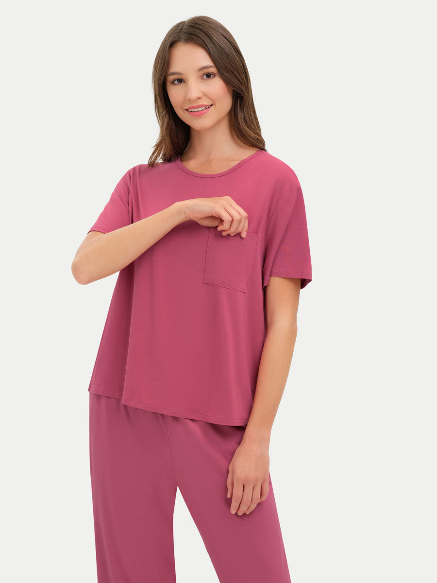 #color_rose wine / Crystiana is 5′11″ wearing a size S