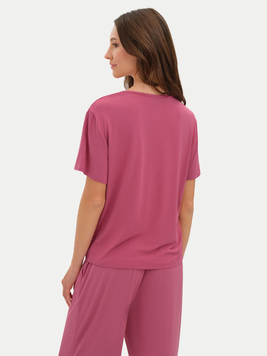 #color_rose wine / Crystiana is 5′11″ wearing a size S