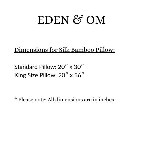 Size chart for Silk Bamboo Pillow