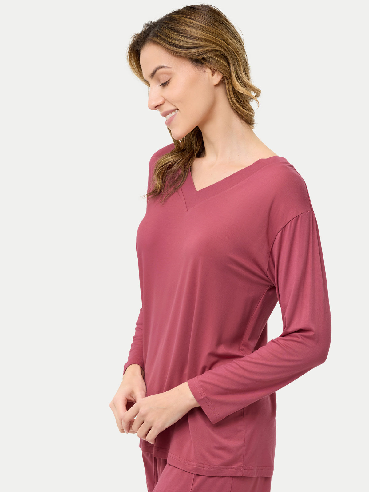 #color_rose wine / Barbara is 5′7″ wearing a size S