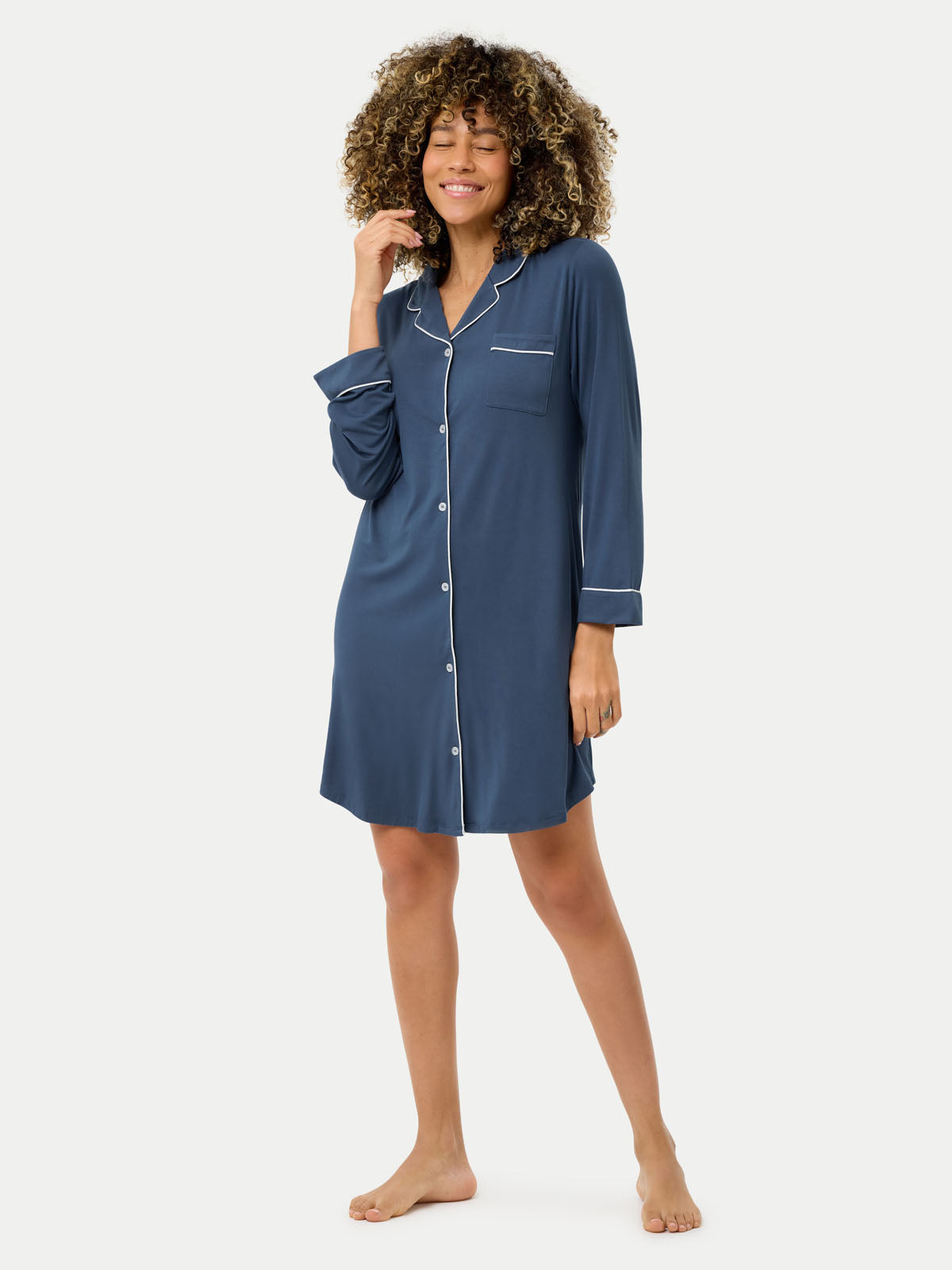 Bamboo Pajama Nightshirt Blue Ice / M Bamboo Pajama Nightshirt Blue Ice / M