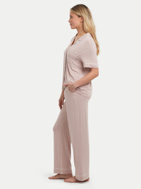 Short Sleeve Bamboo Pajama Set with Pants