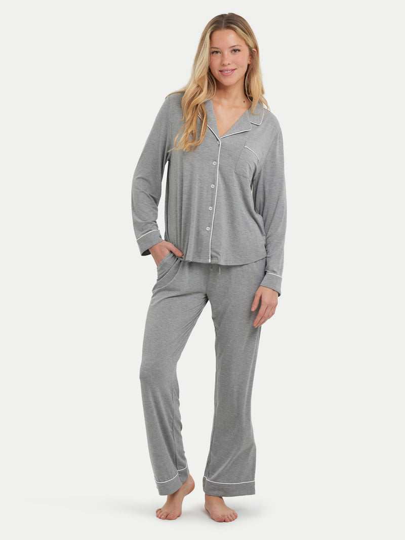 Emma Classic Button Front Shorts Bamboo Pajama Set