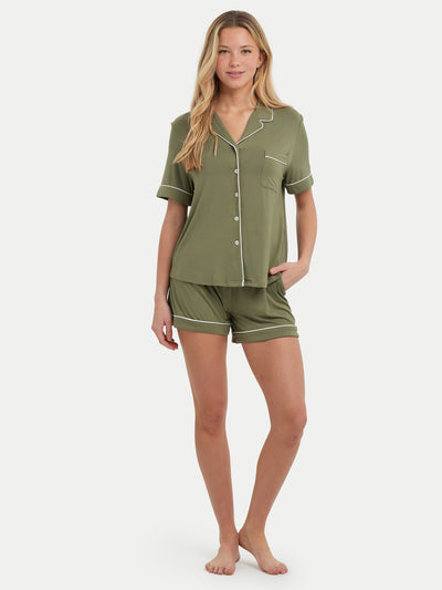 Women's Bamboo Short Sleeve Loungewear Set (Almond Milk) main image 0